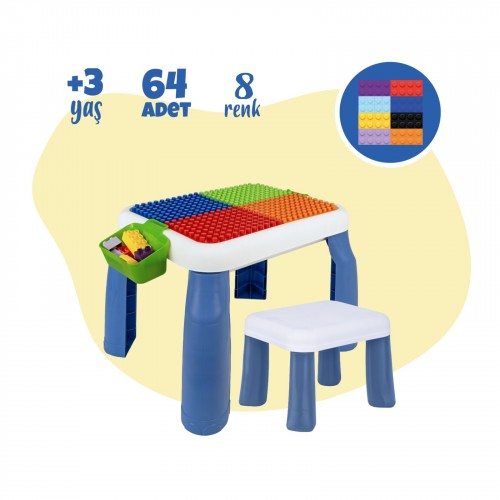 Büyük Sandalyeli 64 pcs Bi-Bloks Masası URT035-002